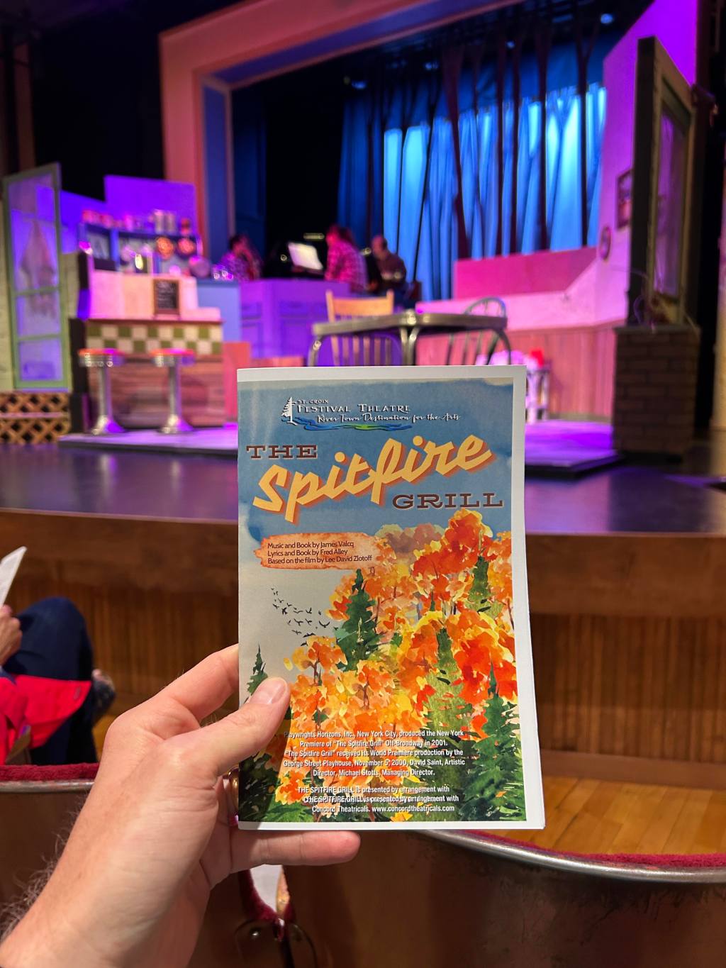 The Spitfire Grill program at St. Croix Festival Theatre in the newly renovated Historic Auditorium