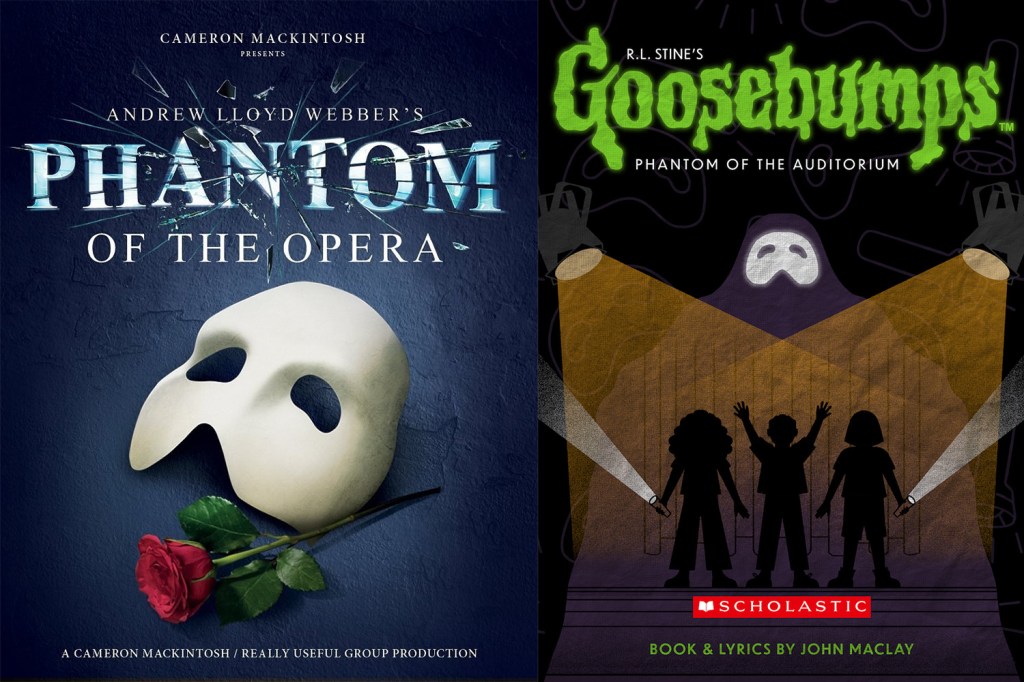 Left: The poster for the "Phantom of the Opera" North American tour. Right: A poster for "Phantom of the Auditorium" at Park Square Theatre.