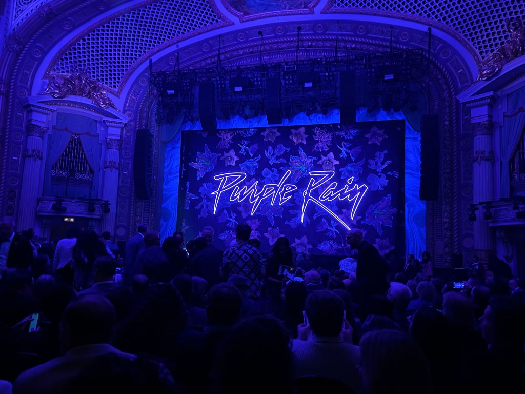 The stage at "Purple Rain," a musical adaptation of the 1984 Prince movie, currently playing at the State Theatre in Minneapolis